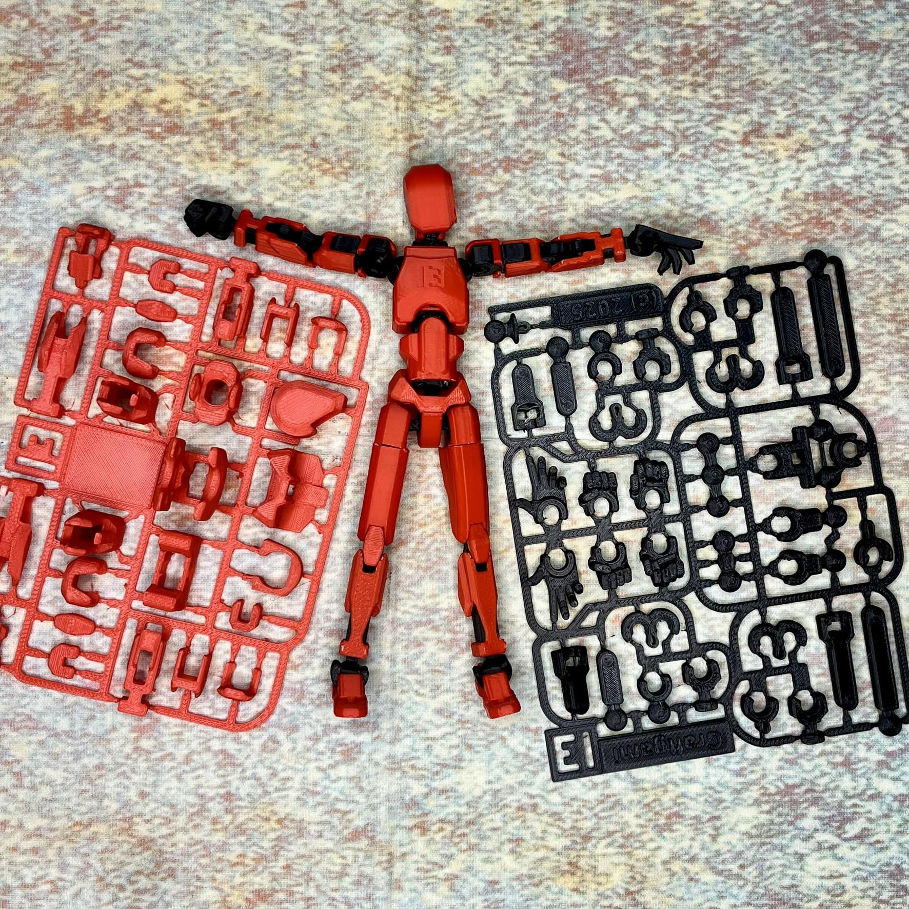 Craftgami DIY Dummy 13 Action Figure Robot | Fully Articulated Robot Toy | 3D Printed (5.4inches) (Red-Black) - Image 2 thumbnail