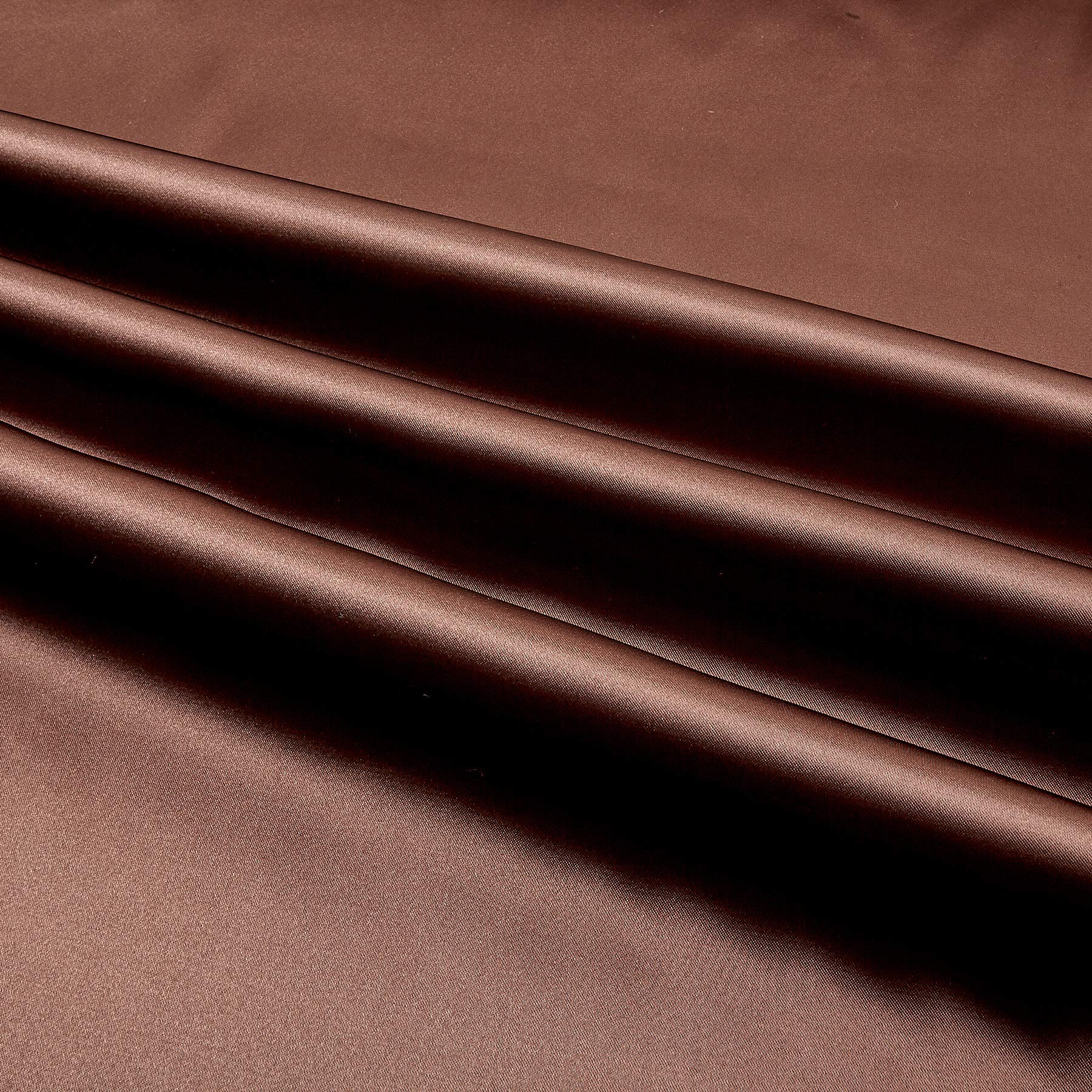 Silky Satin Charmeuse Solid Chocolate, Fabric by the Yard