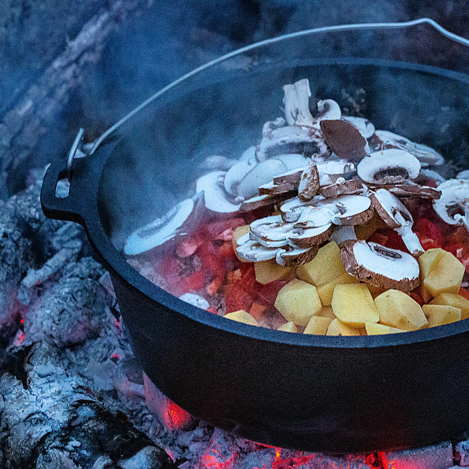 Dutch Oven 6,5 l sans pieds – Grande casserole en fonte pour cuisinière, induction, four, rôti, pain, barbecue – Cocotte pour famille, ragoût, ragoût, ragoût, goulache, cuisine, rôtissoire