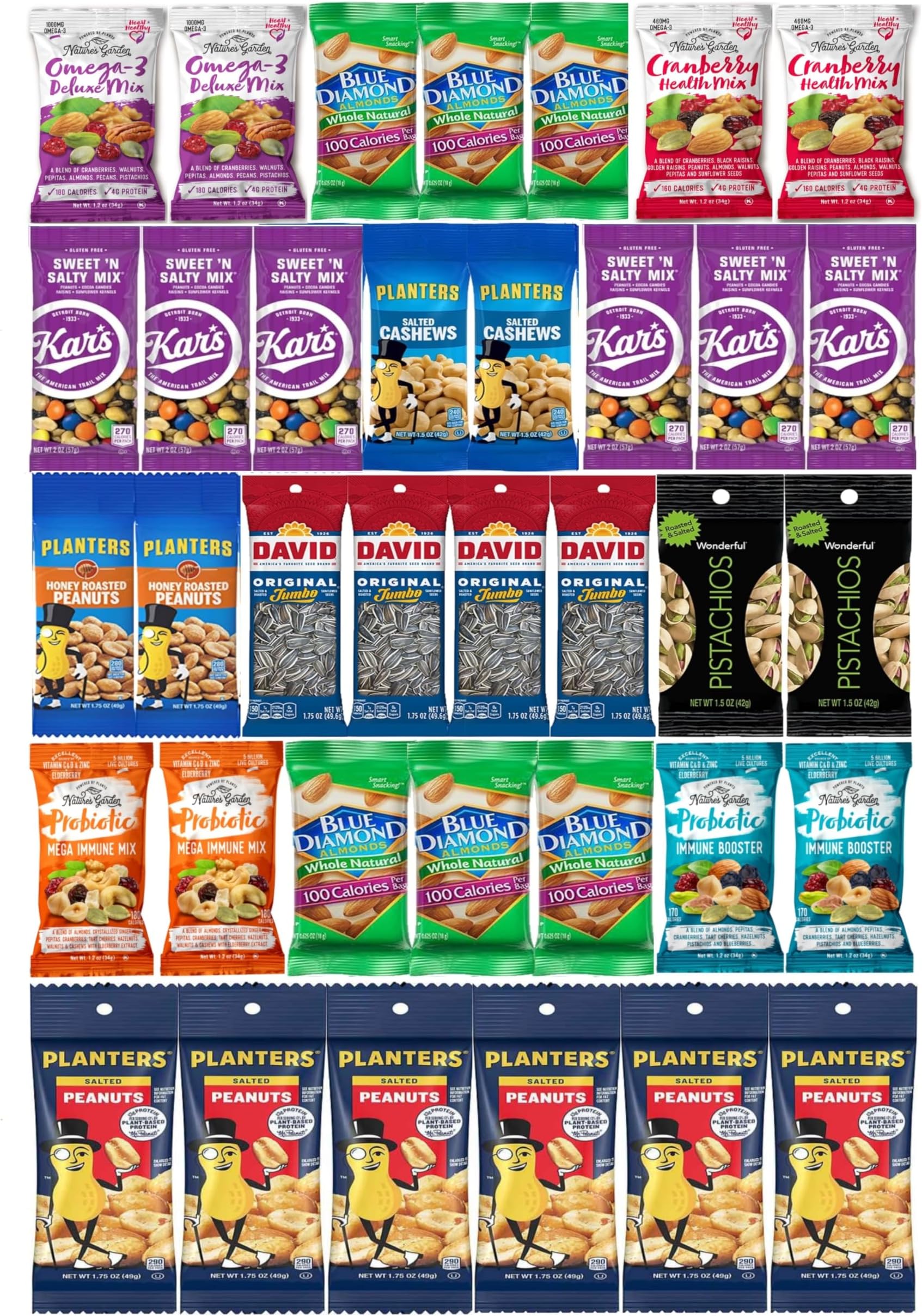 Kirkland Trail Mix, Pack of 10, Peanuts, M&Ms, Raisins