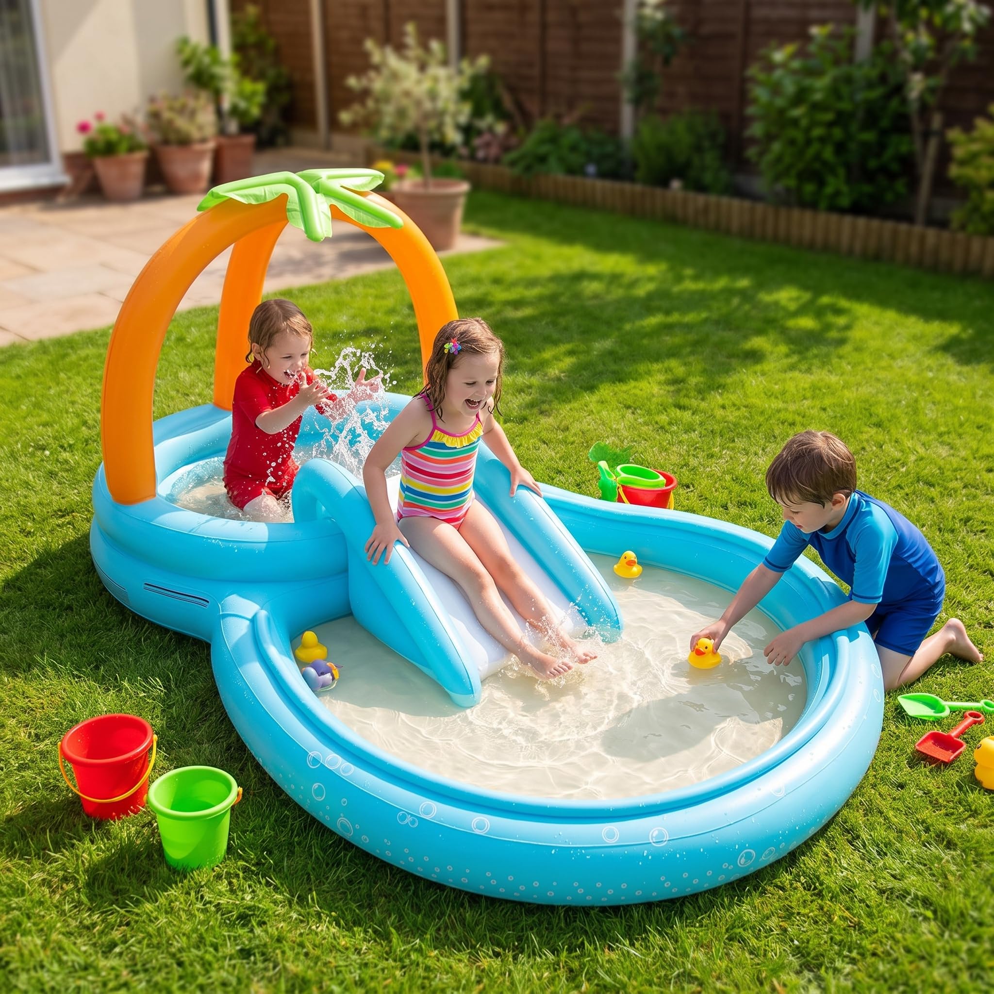Piscina Gonfiabile Bambini, Acquatico per Giardino, Età 4-6 Anni