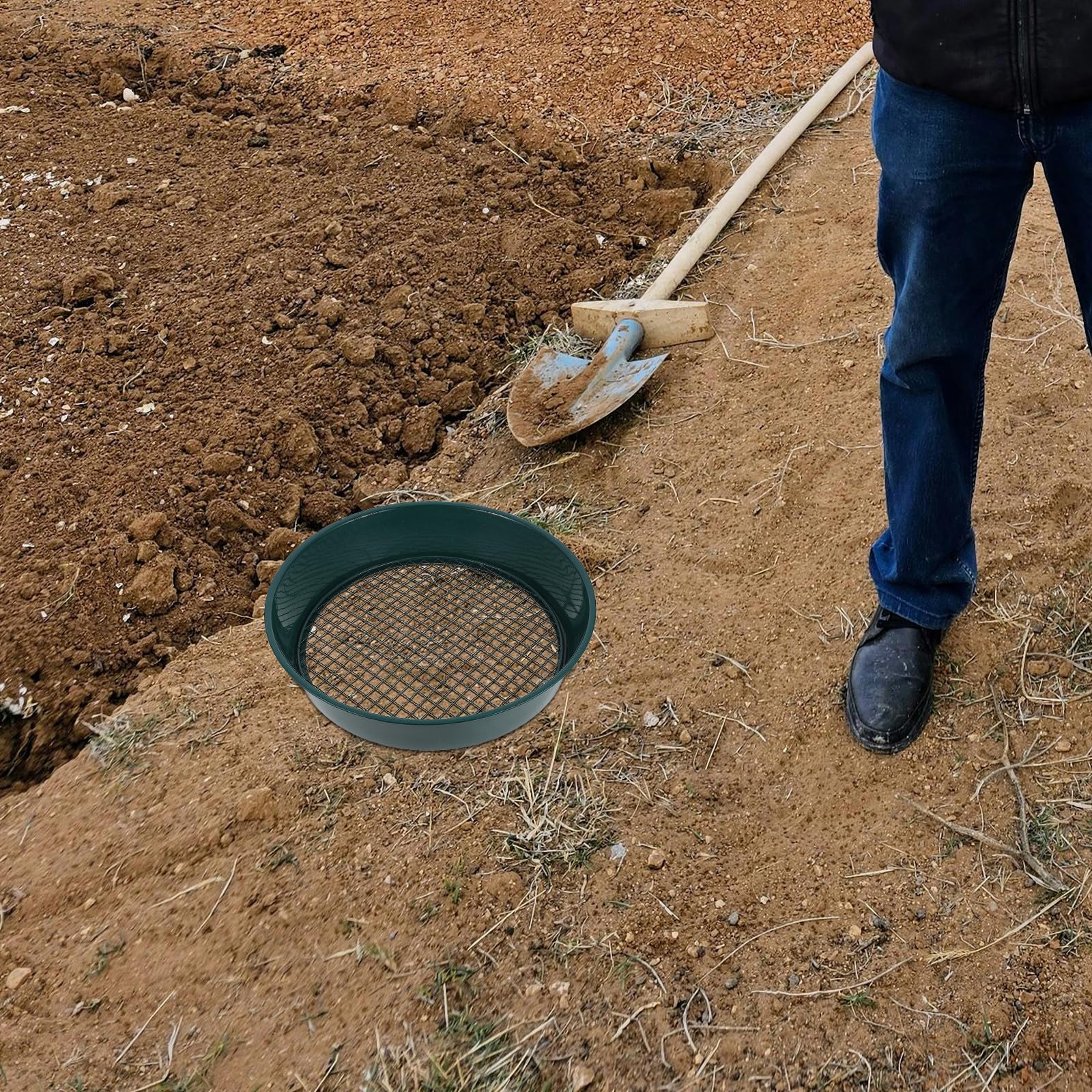 ABOOFAN Setaccio per Terreno da Giardino in Ferro Bordi Arrotolati