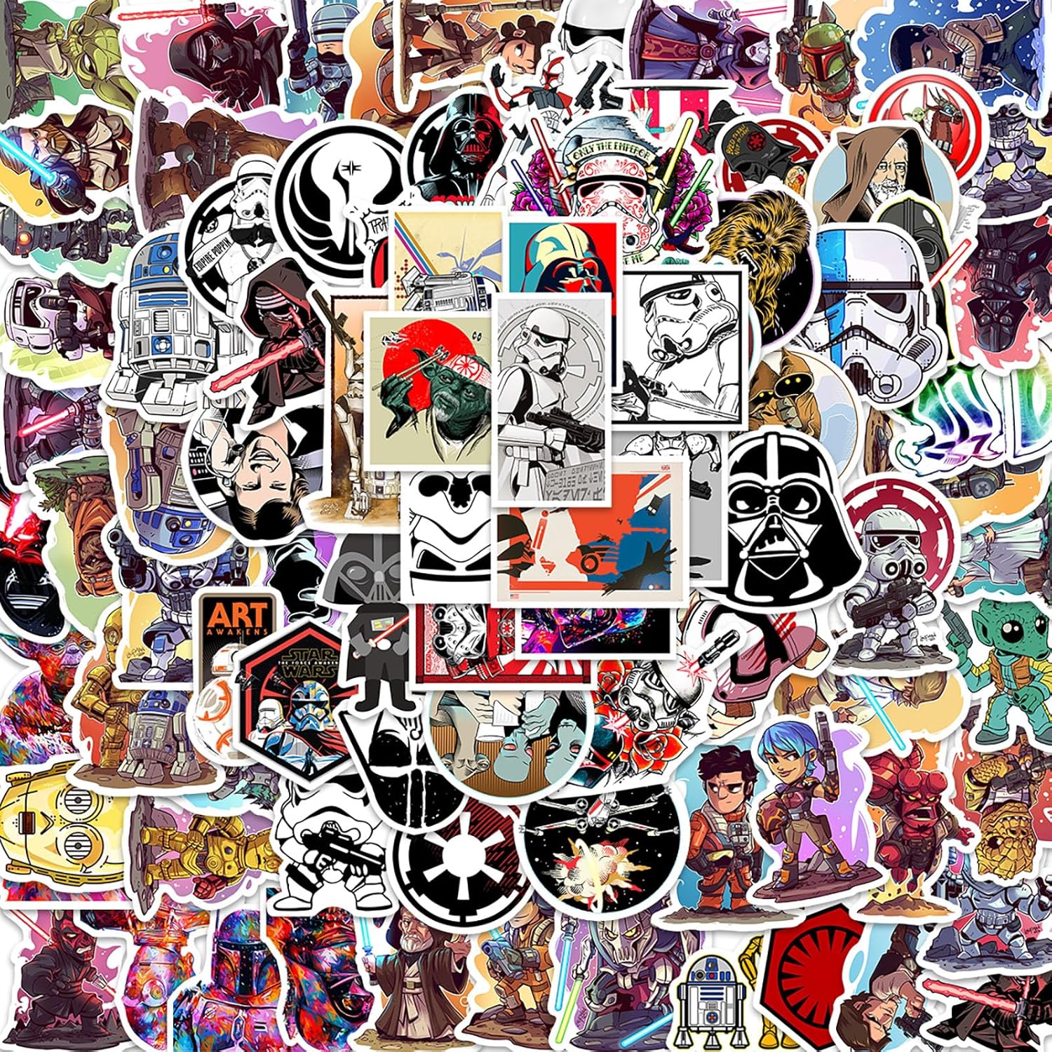 Amazon.com: Star War Stickers 100pcs, Repeating Waterproof Video Game ...