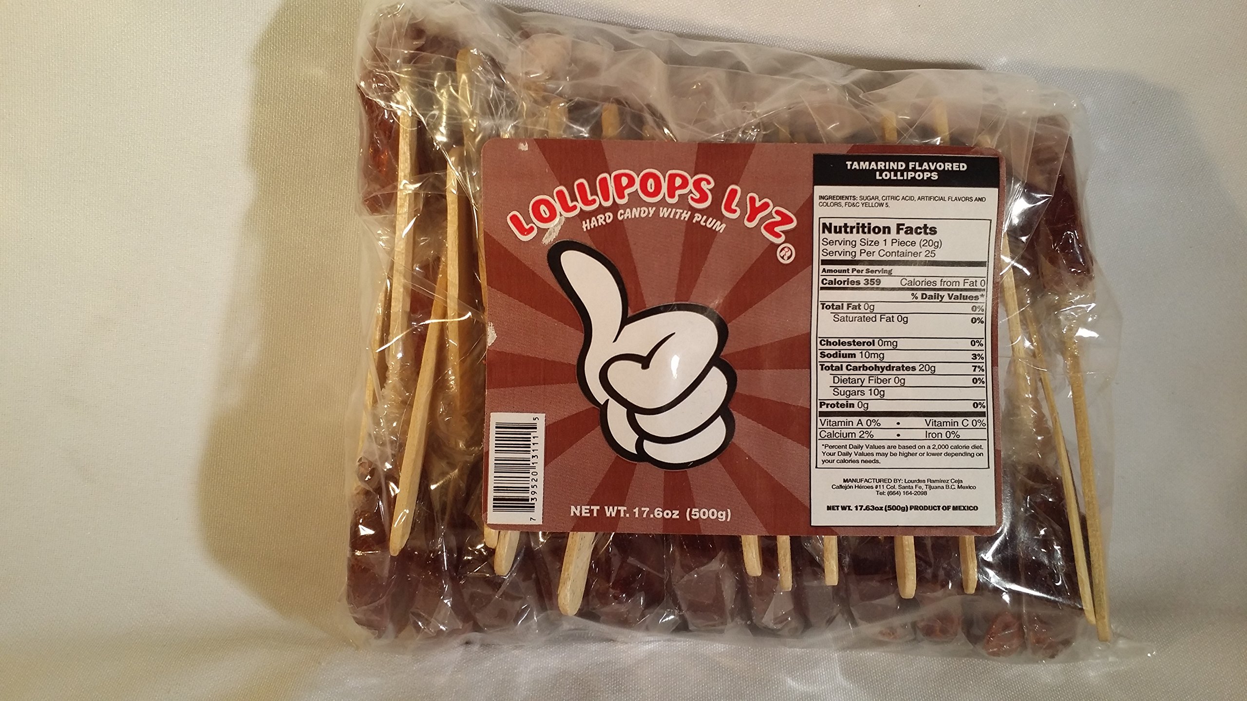 Paleta De Saladito Tamarindo Lollipop Salted Dry Plum Mexican Candy 25pcs 17oz Bag