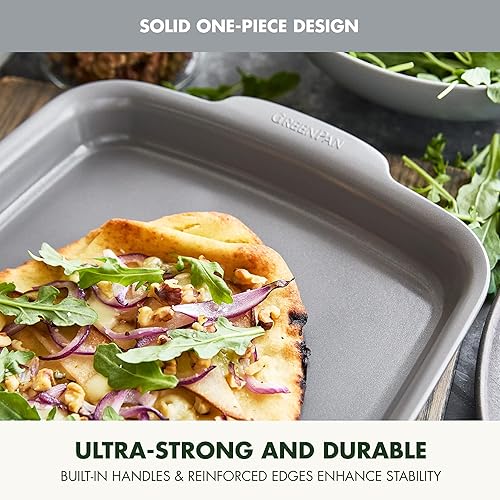 Miniatura 3 de GreenPan Premiere Ovenware - Bandeja antiadherente de cerámica saludable para hornear de cuarto de hoja de 13" x 9", sin PFAS, utensilios para