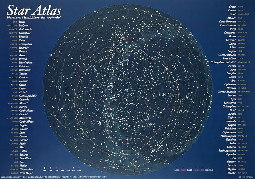 Amazon | 星の手帖社 北天夜光大星図 ポスター | アニメ・萌えグッズ 通販