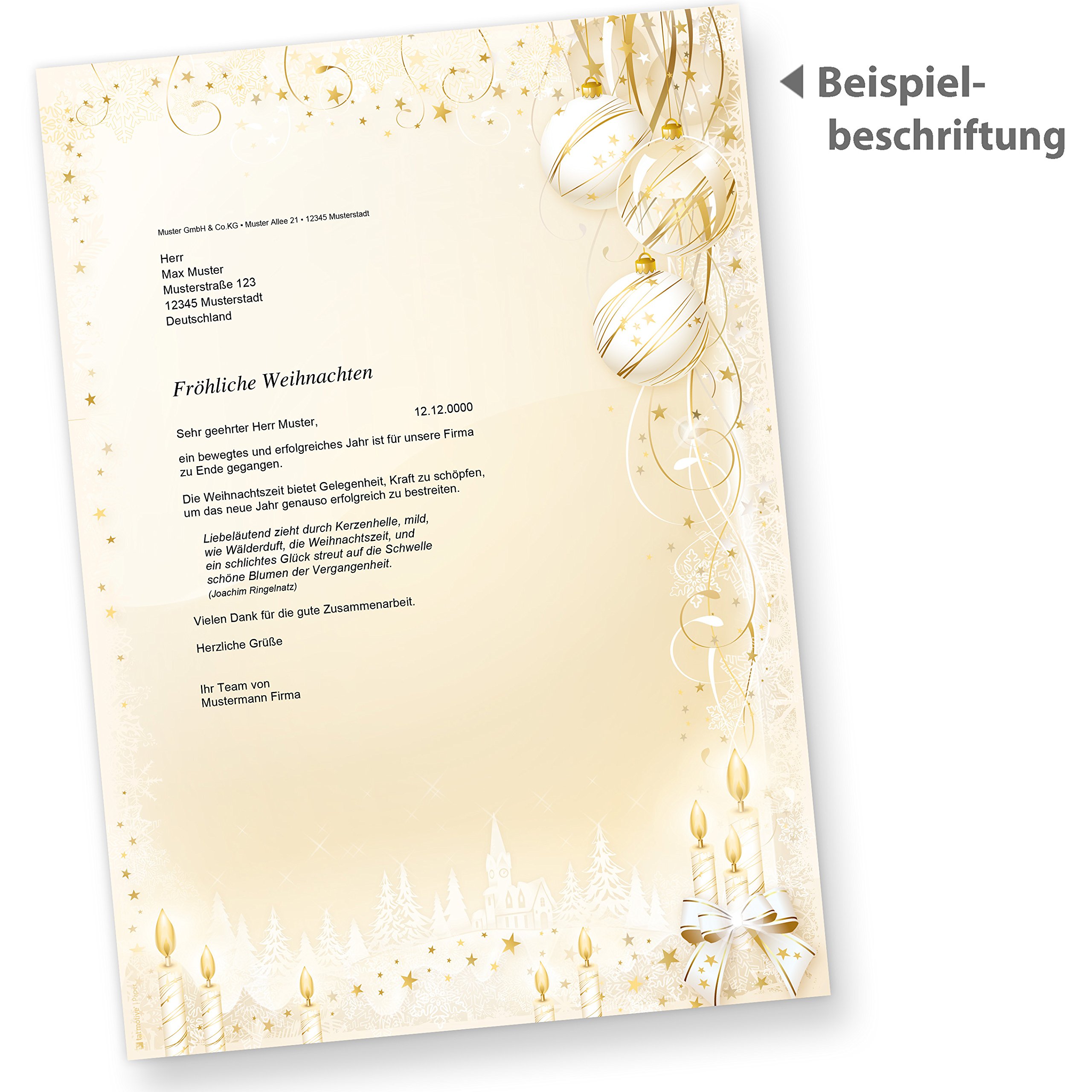 Weihnachtsbriefpapier Weihnachtsmärchen 500 Blatt Briefpapier Weihnachten DIN A4 elegant ohne Umschlag