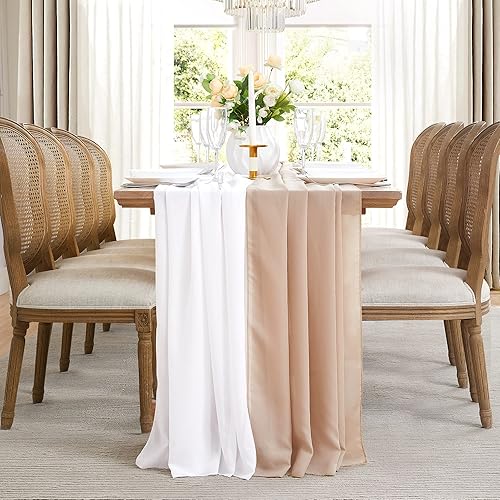 Vista 26 de Warm Home Designs Par de 2 cortinas de gasa con dosel blanco y blanco. Cortinas de 35 x 144 pulgadas para cama de tamaño doble o individual. Ideal