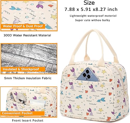Miniatura 6 de Mochilas para laptop de 16 pulgadas, bolsa escolar con juego de lonchera, mochila universitaria primaria, bonita bolsa de almuerzo antirrobo,