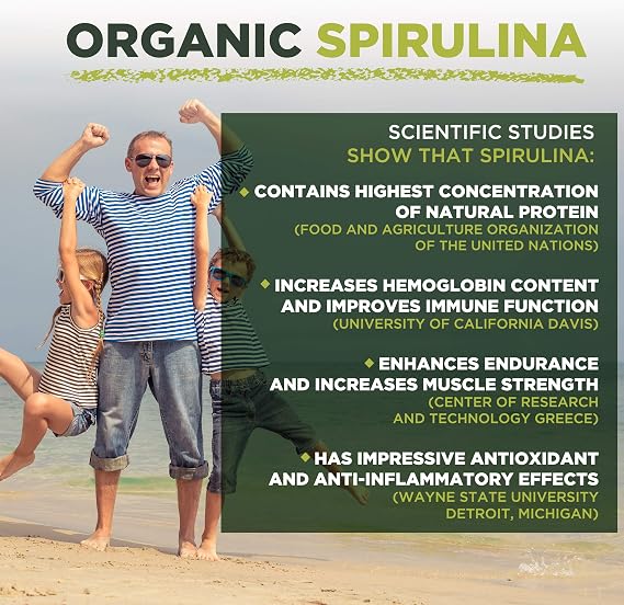 MySuperfoods Organic Spirulina Powder 200g, The Original Green Food | High in plant protein and in iron, which helps reduce tiredness. Grown in pure freshwater pools. 40 servings.