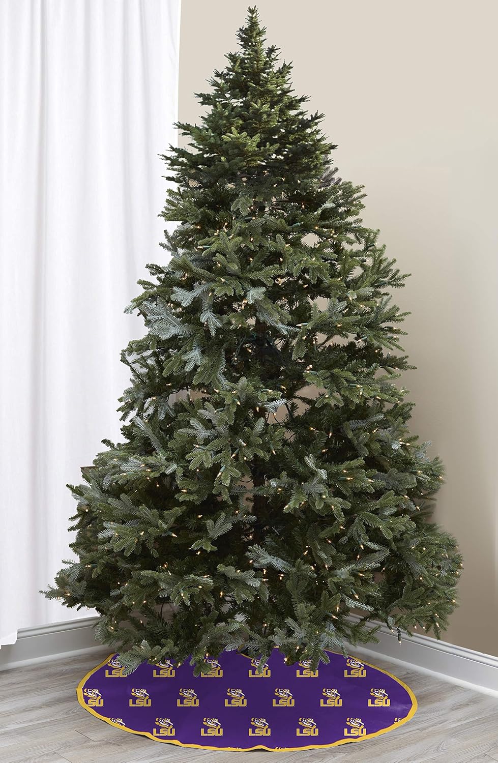 Pegasus Sports NCAA Microplush Logo Christmas Tree Skirt, 52", LSU Tigers