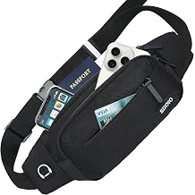 SINNO Large Crossbody Fanny Pack for Women Men Belt Bag With 4-Zipper Pockets for Travel Running Hiking Workout Dog Walking Outdoors Sport Fishing Waist Pack Bag Carrying All Phones