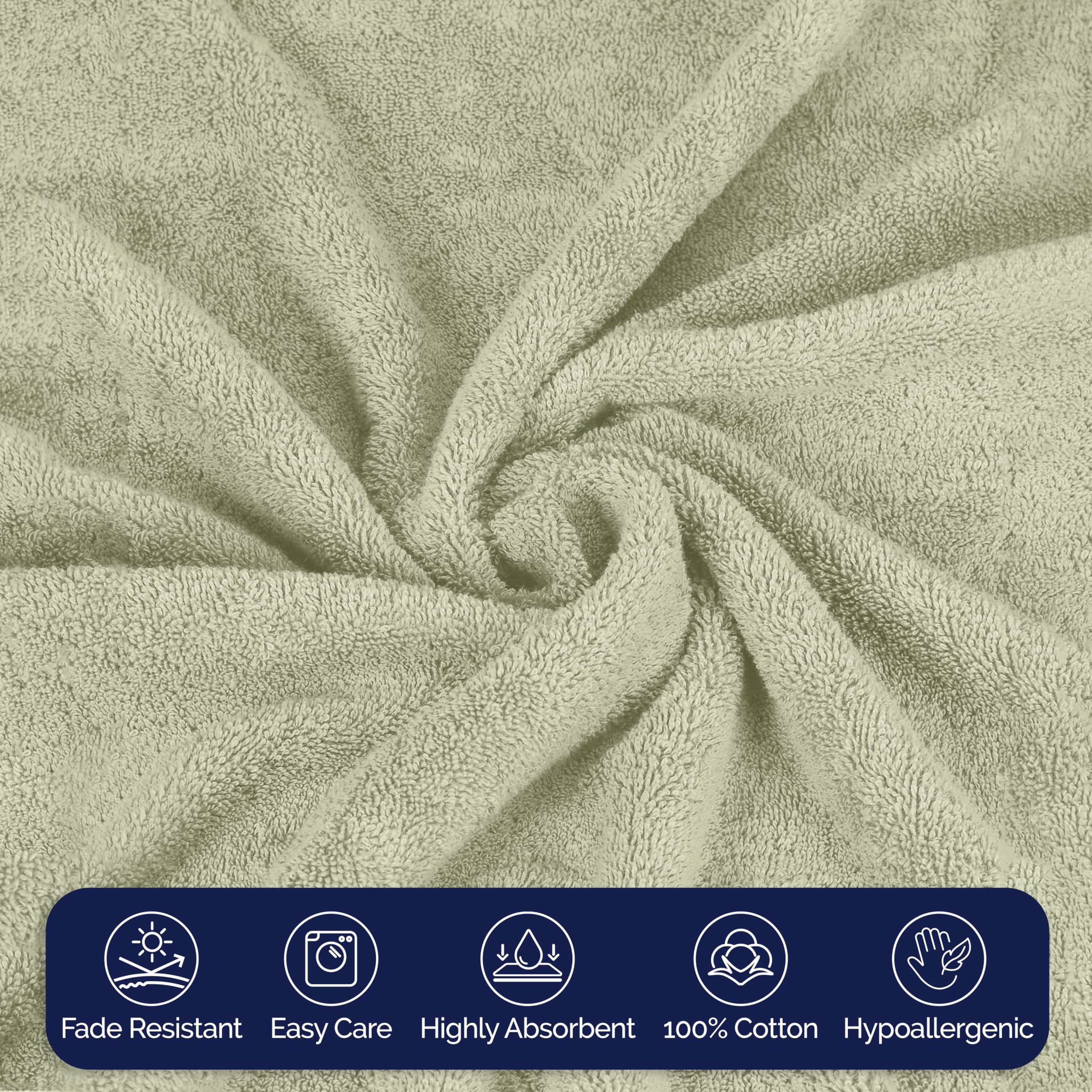 Elegant Comfort Juego de 6 Toallas pequeñas de algodón Turco, 13 x 13 Pulgadas, lujosas Toallas de baño de 100% algodón Turco de Calidad de Hotel, Altamente absorbentes, Suaves, Color