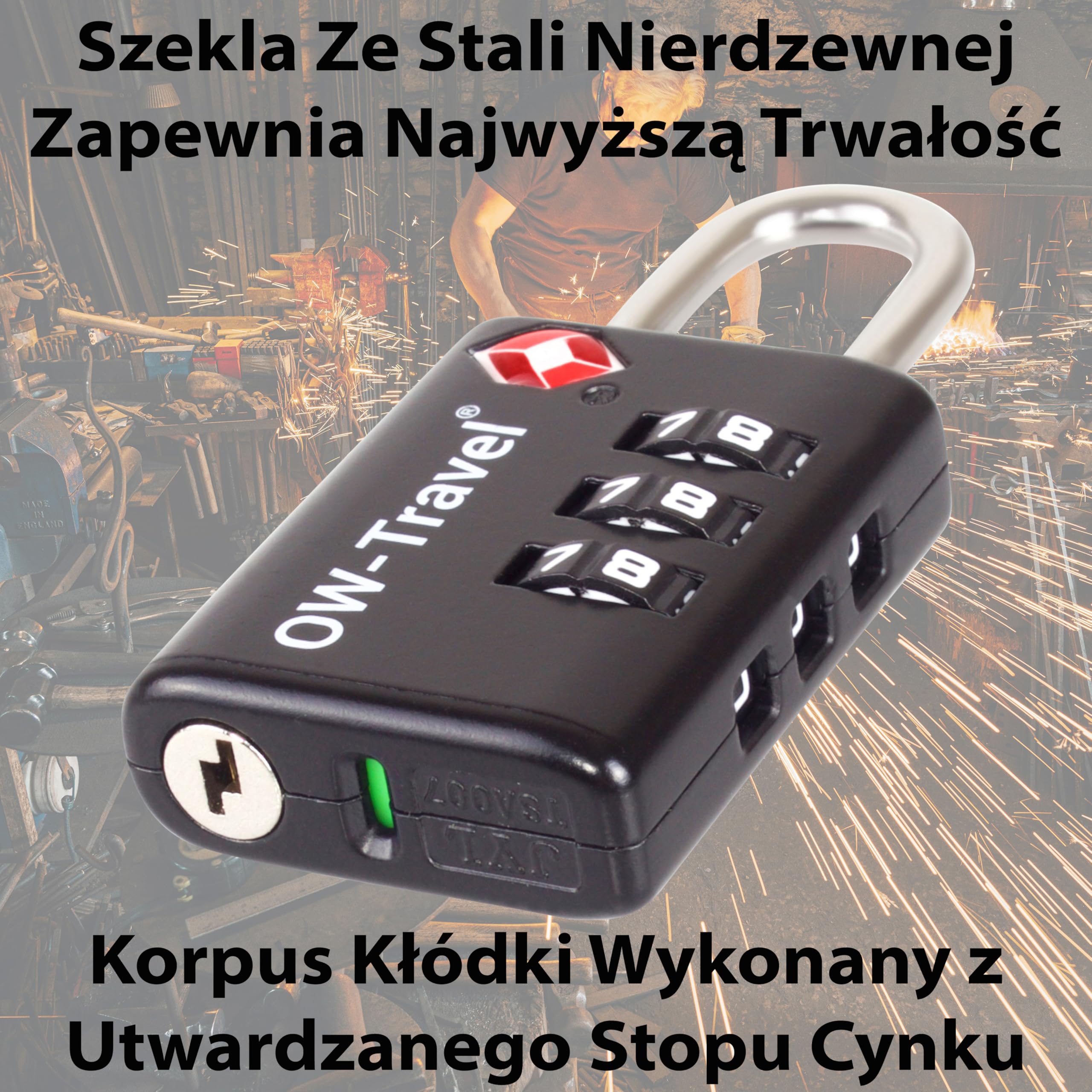 Zatwierdzone przez TSA zamki bagażowe zamki do walizki z otwartym alarmem OW-Travel 3-cyfrowa kłódka bezpieczeństwa, kłódka szyfrowana, zamek z kodem na zamek błyskawiczny, bagaż, torbę, plecak, schowek na siłownię