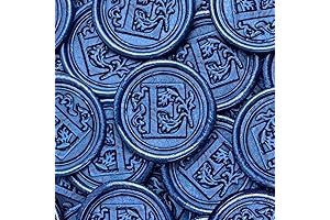 Personalized Initial E Wax Seal Stickers | 100Pcs Blue Adhesive Wax Stamps for Envelopes