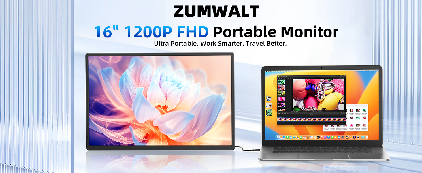 Amazon.com: Portable Monitor, 16 Inch 1200P FHD Laptop Screen