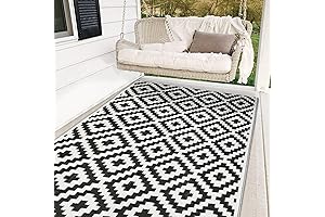 Reversible Plastic Straw Patio Rug & Outdoor Area Rug