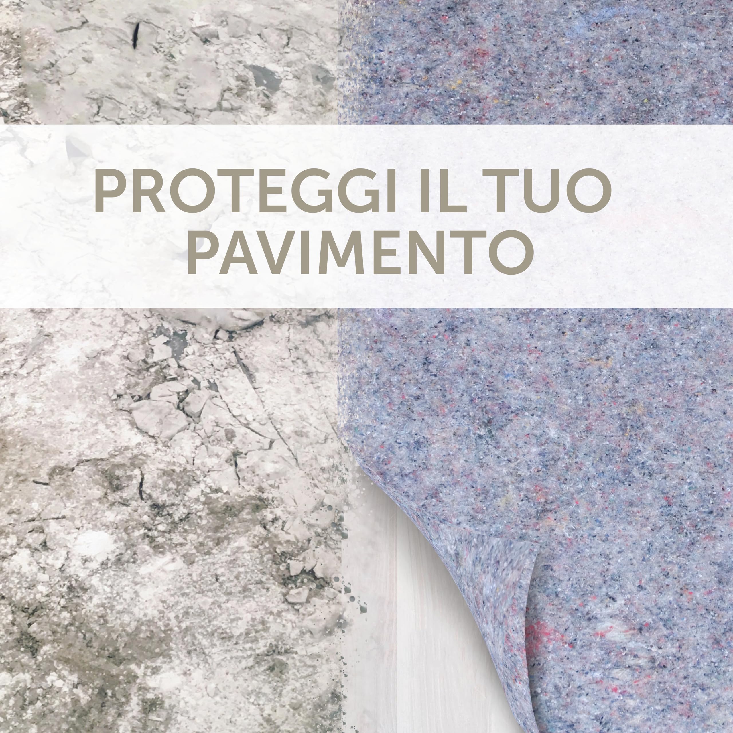 DETERMONDO Feltro Protettivo Pavimenti Multiuso Grigio Rotolo 1x10m 220 g/m2 Assorbente Antigoccia Copritutto Telo Copertura per Pittura Vernici Solventi Protezione Imbianchino 50 Metri