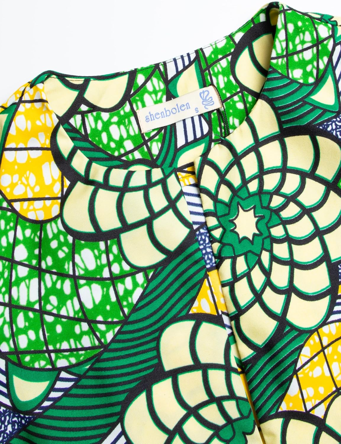 SHENBOLEN Women African Print Jacket Dashiki Traditional Top Dress - Image 3