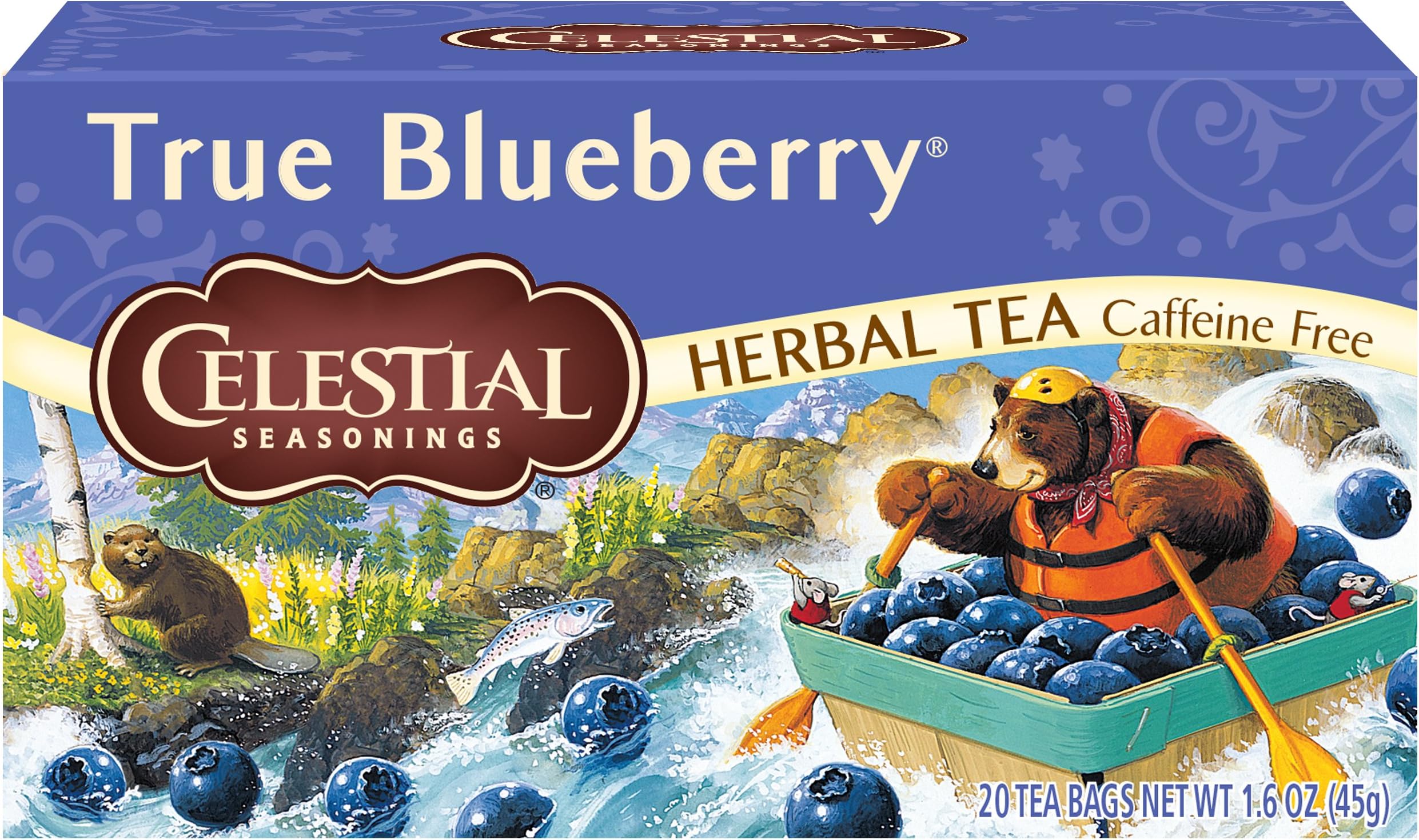 Celestial Seasonings Herbal Tea, True Blueberry, 20 Count