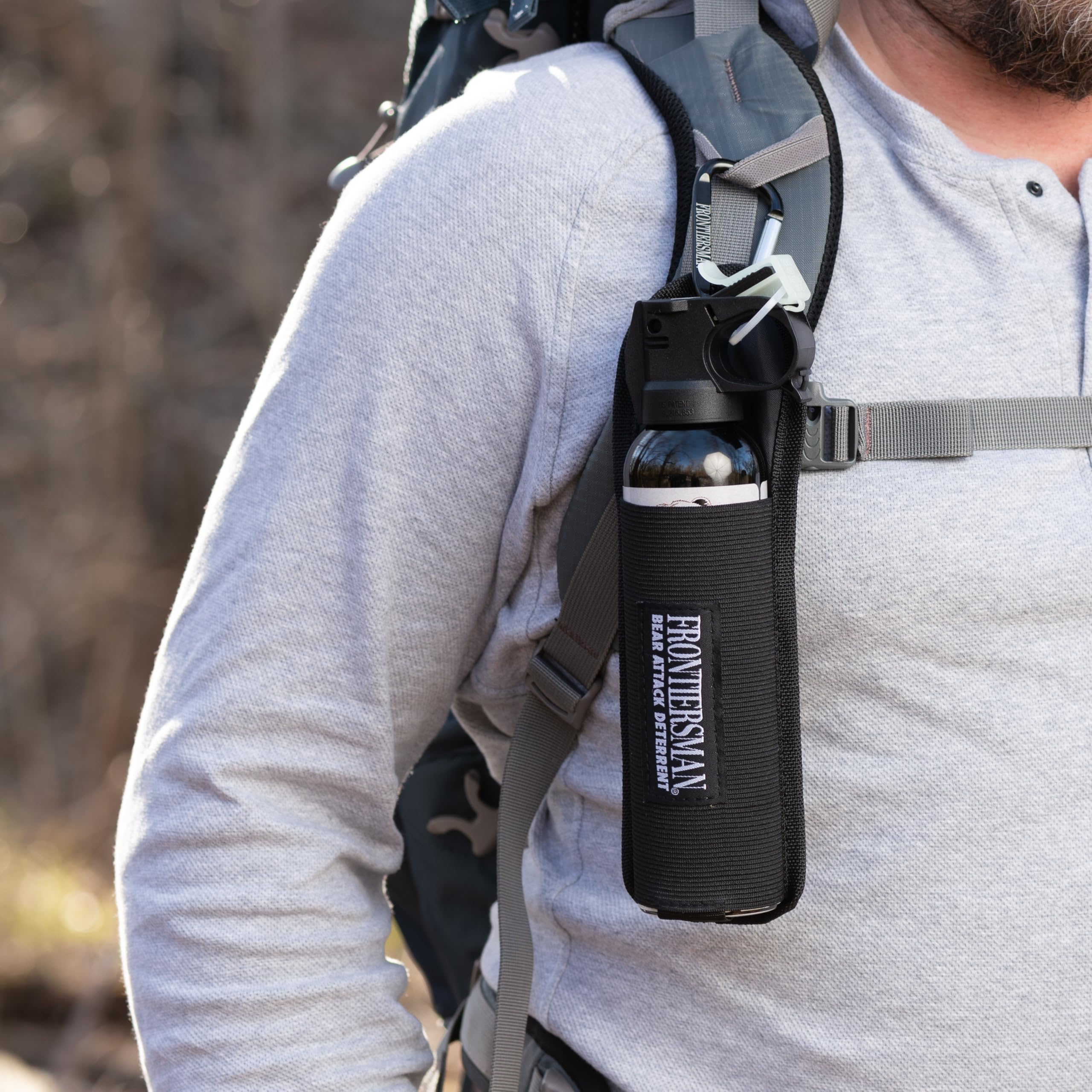 Sabre Frontiersman Bear - Funda en Aerosol para Botes de 7.9 y 260.8 g, Pecho de Nailon, cinturón, Cintura y Opciones 3 en 1 Disponibles, Correas Ajustables, elástico Fuerte Que Evita la pérdida del
