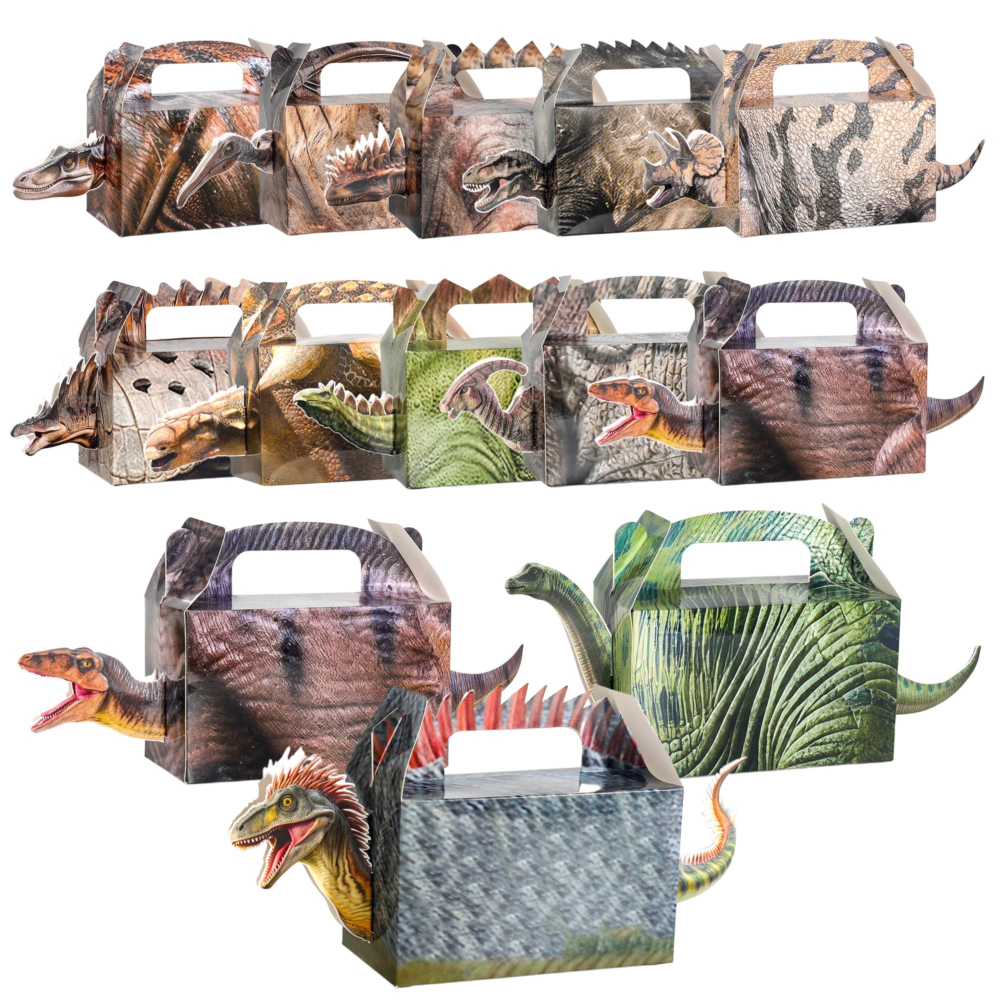 24PCS 3D Jurassic Dinosaur Boxes for Birthday Party Favors Decorations