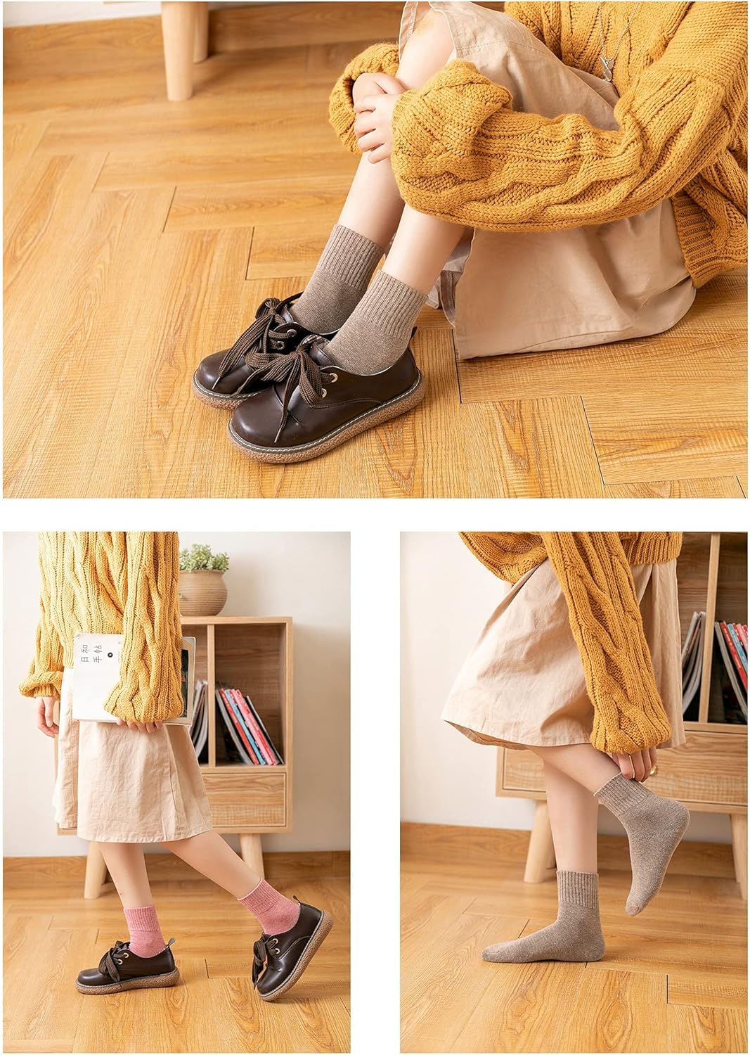 Cotton Crew Socks for Women Cotton Casual Solid Color Stretchy Socks for Women Girls 10 Pairs - Image 4