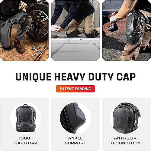 Miniatura 6 de NoCry Rodilleras profesionales para trabajar con almohadillas antideslizantes mejoradas para pisos y techos de trabajo con acolchado de espuma suave