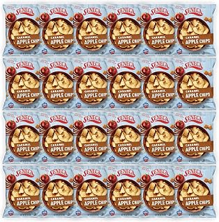Seneca Caramel Apple Chips: 100% Red Delicious Yakima Valley Apples, Crisped with Caramel, 0.7oz Pack of 24 - Gluten-Free Crunchy Snack