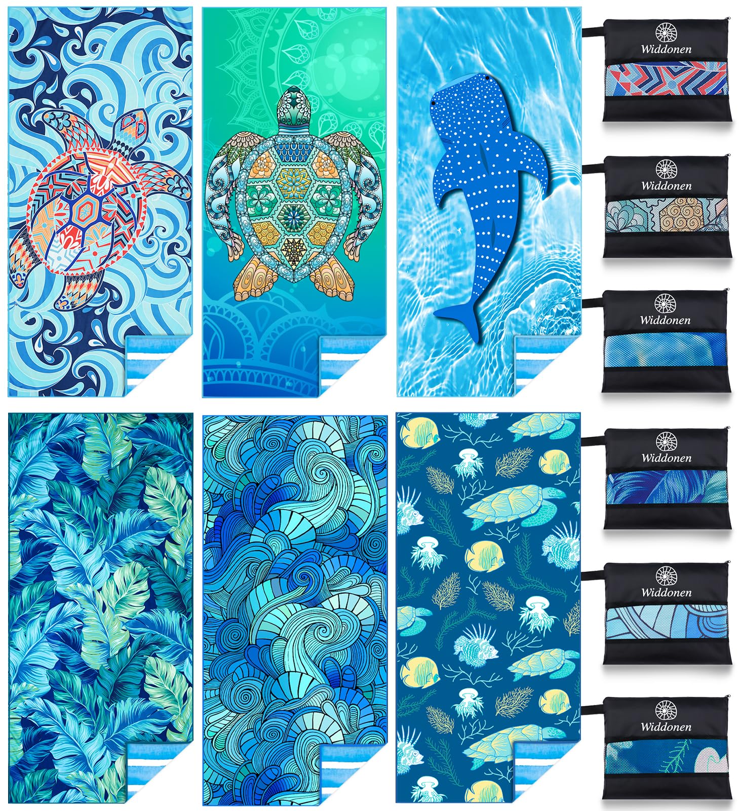 Thin Microfiber Lightweight Beach Towel Sand Free Quick Dry Absorbent Compact Towels for Swimming Pool Camping Beach Accessories Large Easy Pack Travel Things for Vacation Essentials Gift Adults