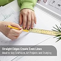 Vista 39 de Mr. Pen Reglas de acero, 6, 8, 12, 14 pulgadas, reglas de metal, paquete de 4