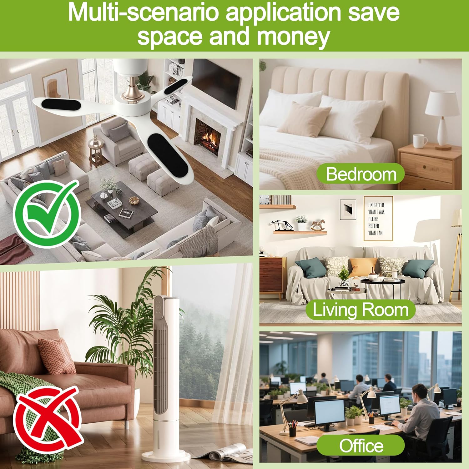 13 Pack Ceiling Fan Filters, Activated Coconut Charcoal Fan Blade Air Purifier Pads, Ceiling Fan Dust Catcher Pads, Universal Ceiling Fans Air Filters - Improves Indoor Air Quality
