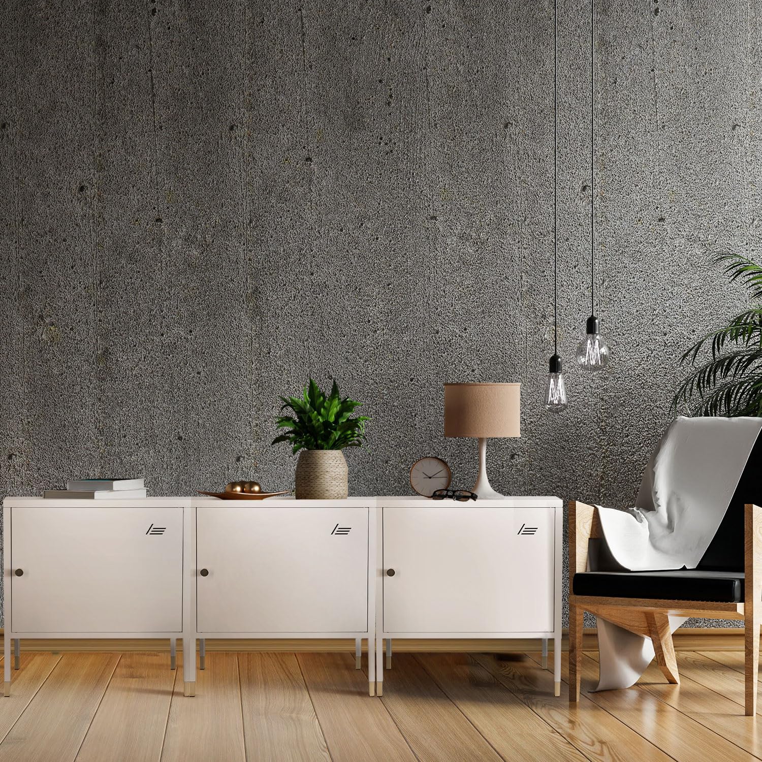 hjh OFFICE 743025 Metallschrank klein UMEO Weiß/Gold Beistellschrank aus Metall im Industrial-Design, 50 x 45 x 35 cm