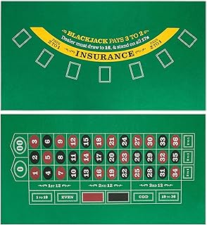 Brybelly Blackjack and Roulette Table Felt | Gaming Mat Perfectly Sized to Fit Most Dining Room Tables | Roll Out Felt for Casino, Gambling Games | Double-Sided Felt for Casual and Entry Level Gamers