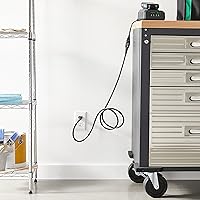 Vista 5 de Yaxa Basics - Cable de extensión de 6 pies, 3 clavijas, extensor de toma de corriente, cable de extensión para interiores, 13 amperios, 125 V