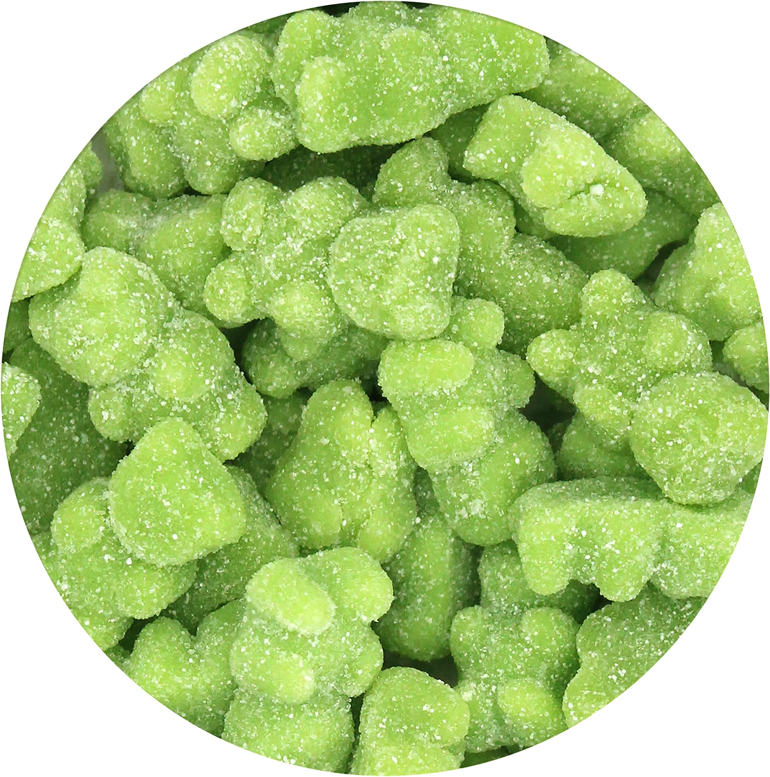 Green Gummy Bears Sugared, 2.2 Pound Bag, Green Candy Green Apple Flavored, The Hampton Popcorn & Candy Company