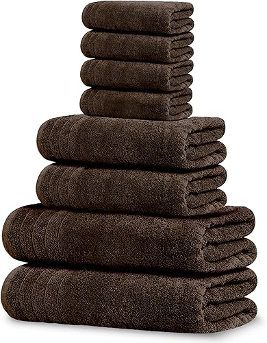 Miniatura 20 de Tens Towels Juego de 8 toallas, 2 toallas extra grandes, 2 manos, 4 toallas pequeñas, 100% algodón, peso más ligero, más rápido de secar, súper Gris