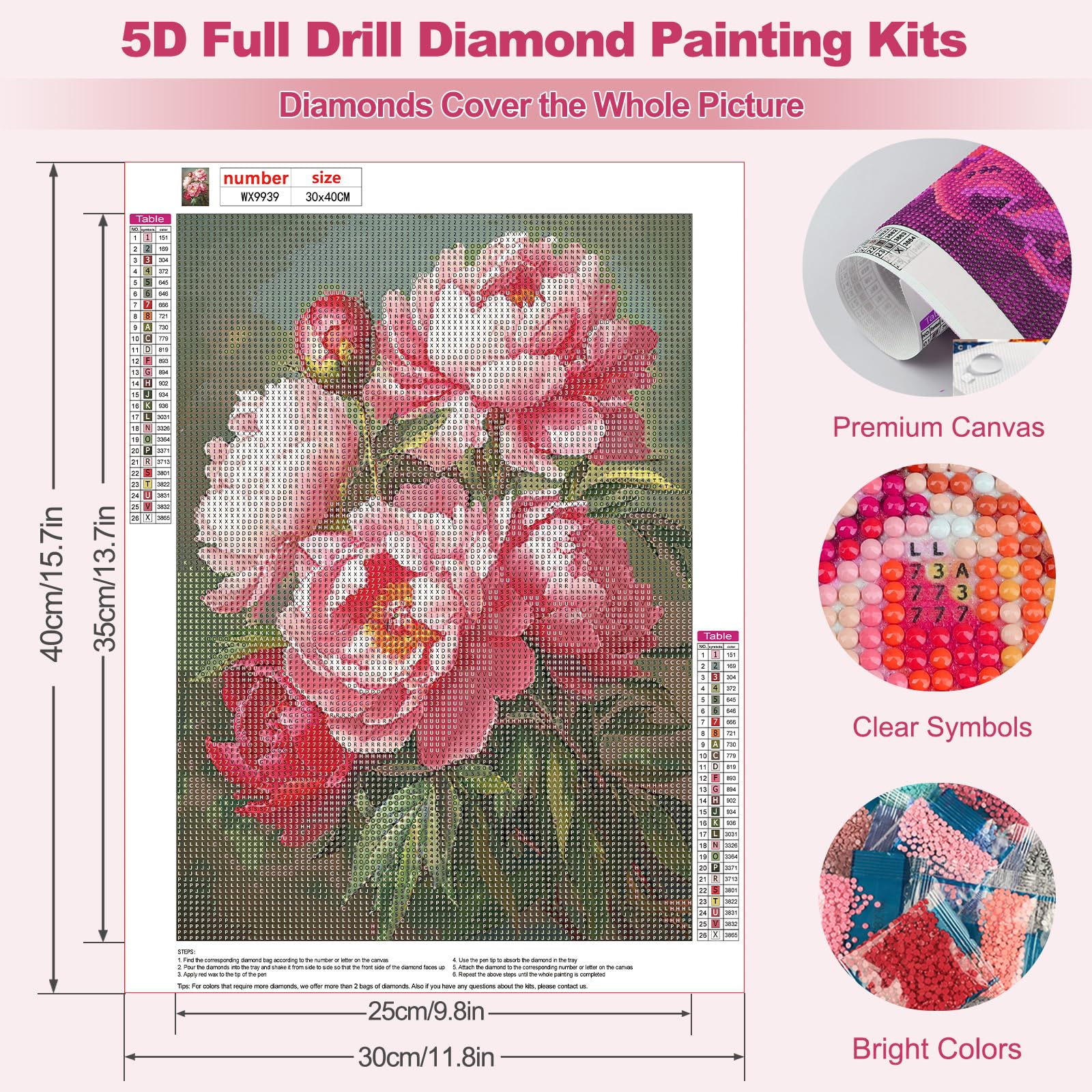 5D Peony Diamond Art Kit - Beginner DIY Painting -5 5D Peony Diamond Art Kit - Beginner DIY Painting -5