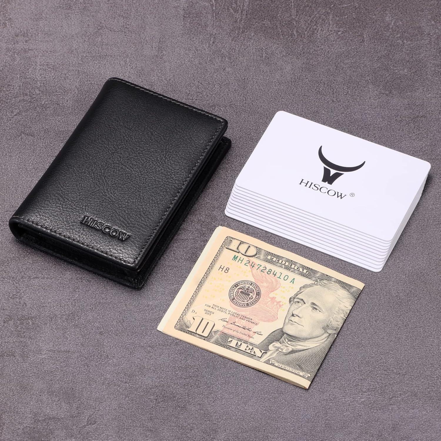 Leather Business Card Case Holder for Men & Women, Italian Calfskin