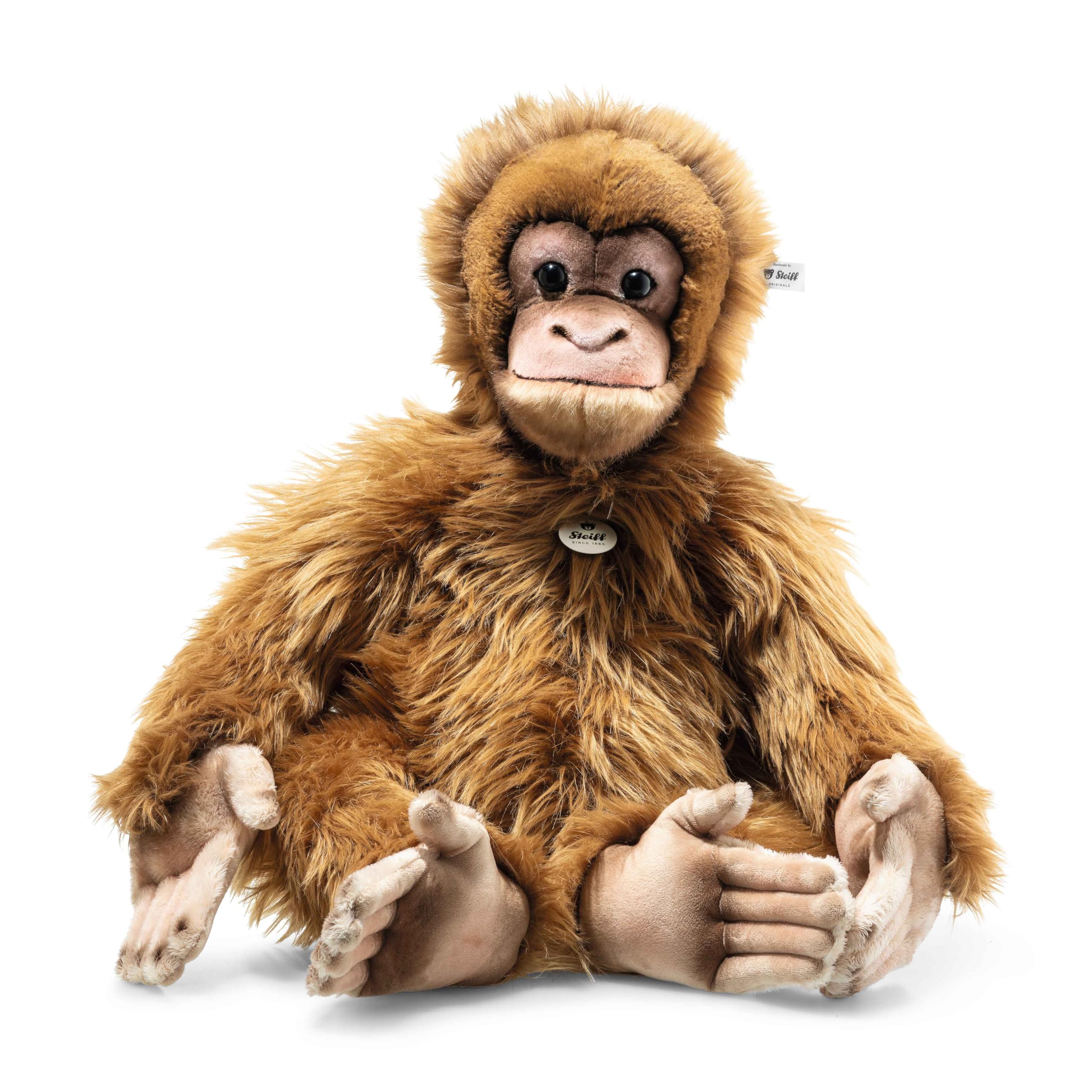 Steiff Kuscheltier Alena Orang Utan, Süßes Stofftier mit Kunststoffaugen, Kinder, Jungen & Mädchen, Plüschtier 60 cm, Braun, 064883