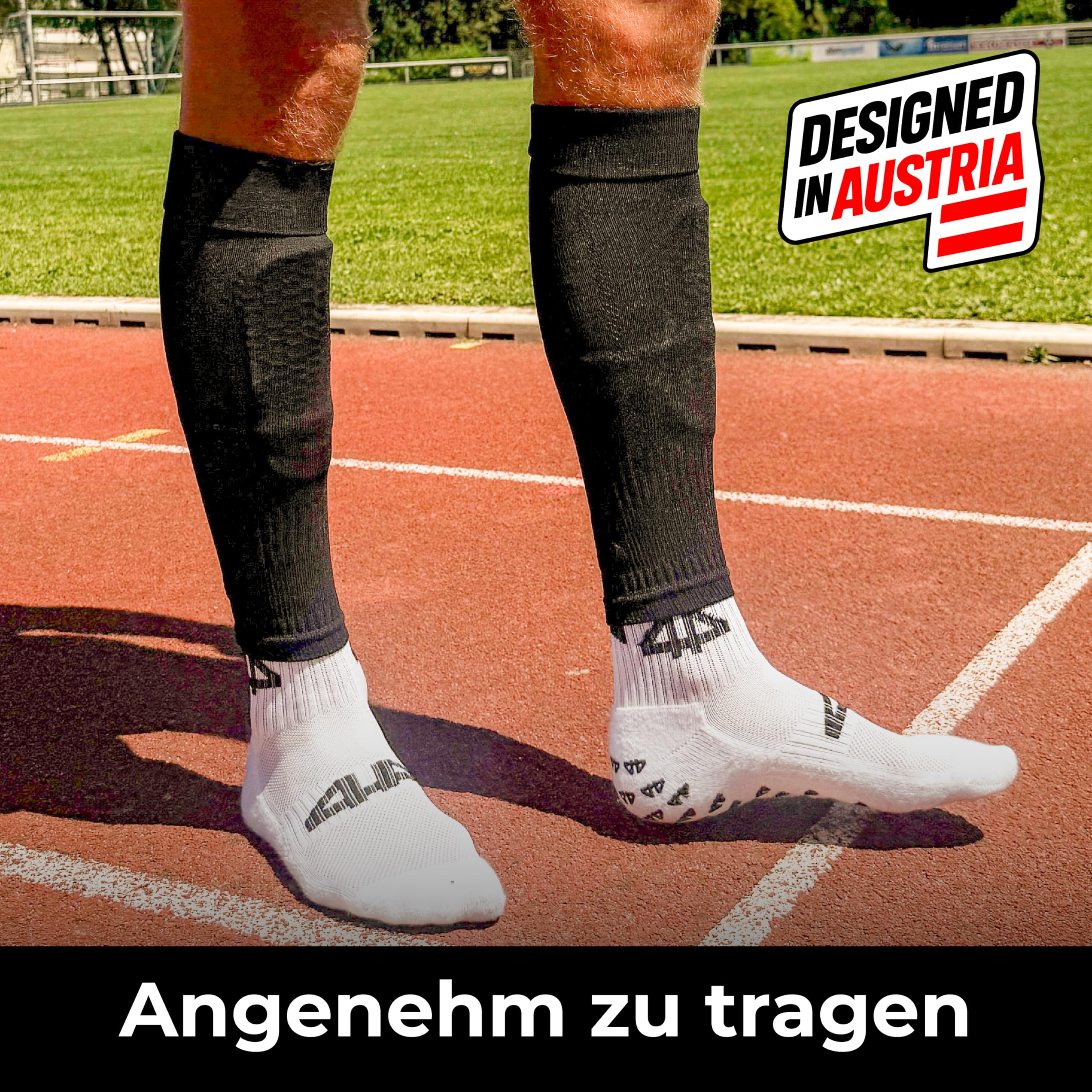 Medias sin calcetines con agarre de silicona para fútbol – Listo para deportes – 1 par de medias de manga para espinilleras – Antideslizantes, ligeras, flexibles – Tubos de fútbol para hombres