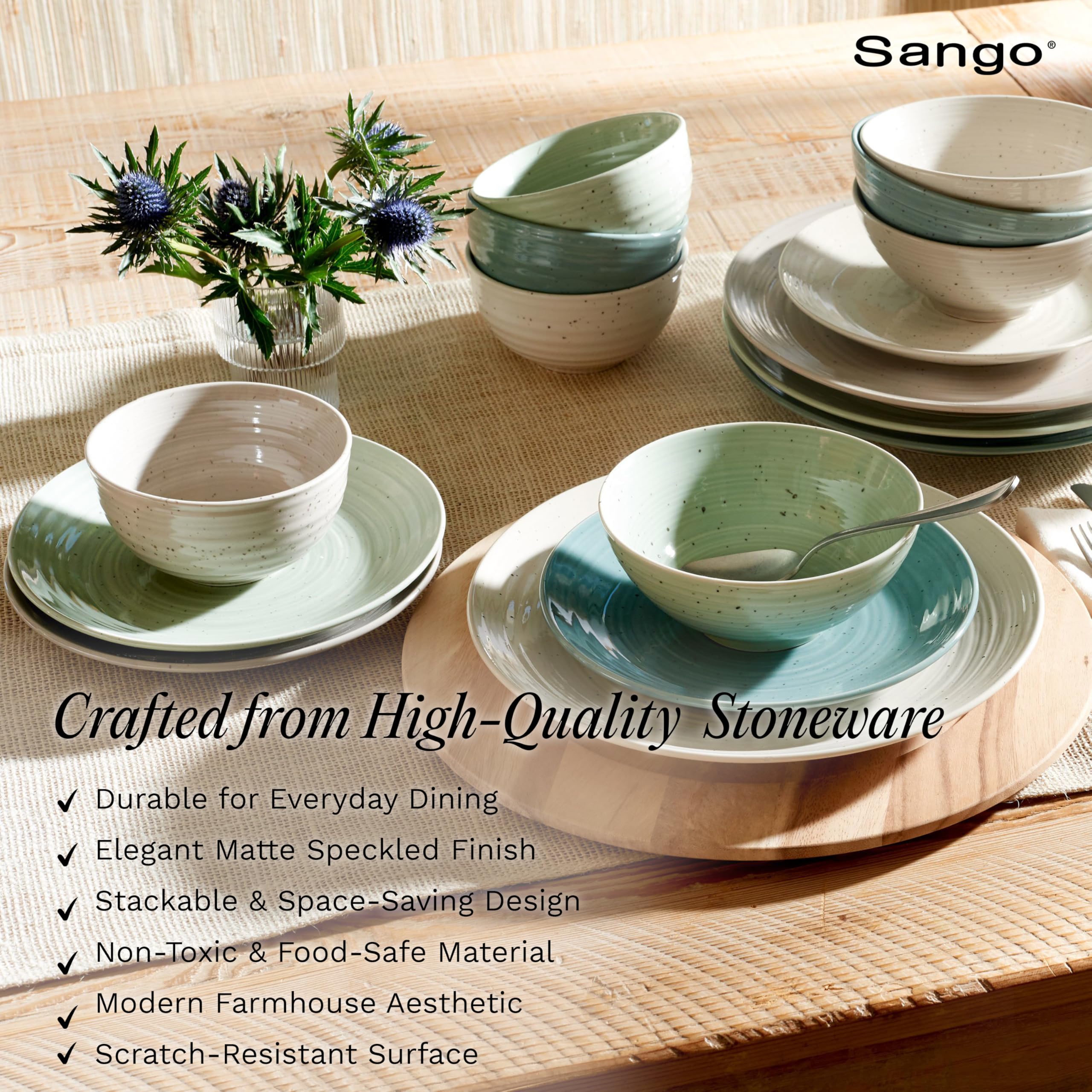 Amazon.com | Sango Siterra Artist's Blend 16-Piece Stoneware