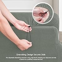 Vista 3 de CHUN YI - Funda elástica para sofá (7 piezas), funda para sofá de 3 plazas con tres respaldos y cojines separados con banda elástica, tela jacquard