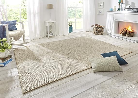 BT Carpet Wolly Loper, woonkamertapijt, plat geweven, laagpolig, wol-look, wol, Skandi-look, eetkamer, woonkamer, kinderkamer, slaapkamer, crème, 80 x 150 cm