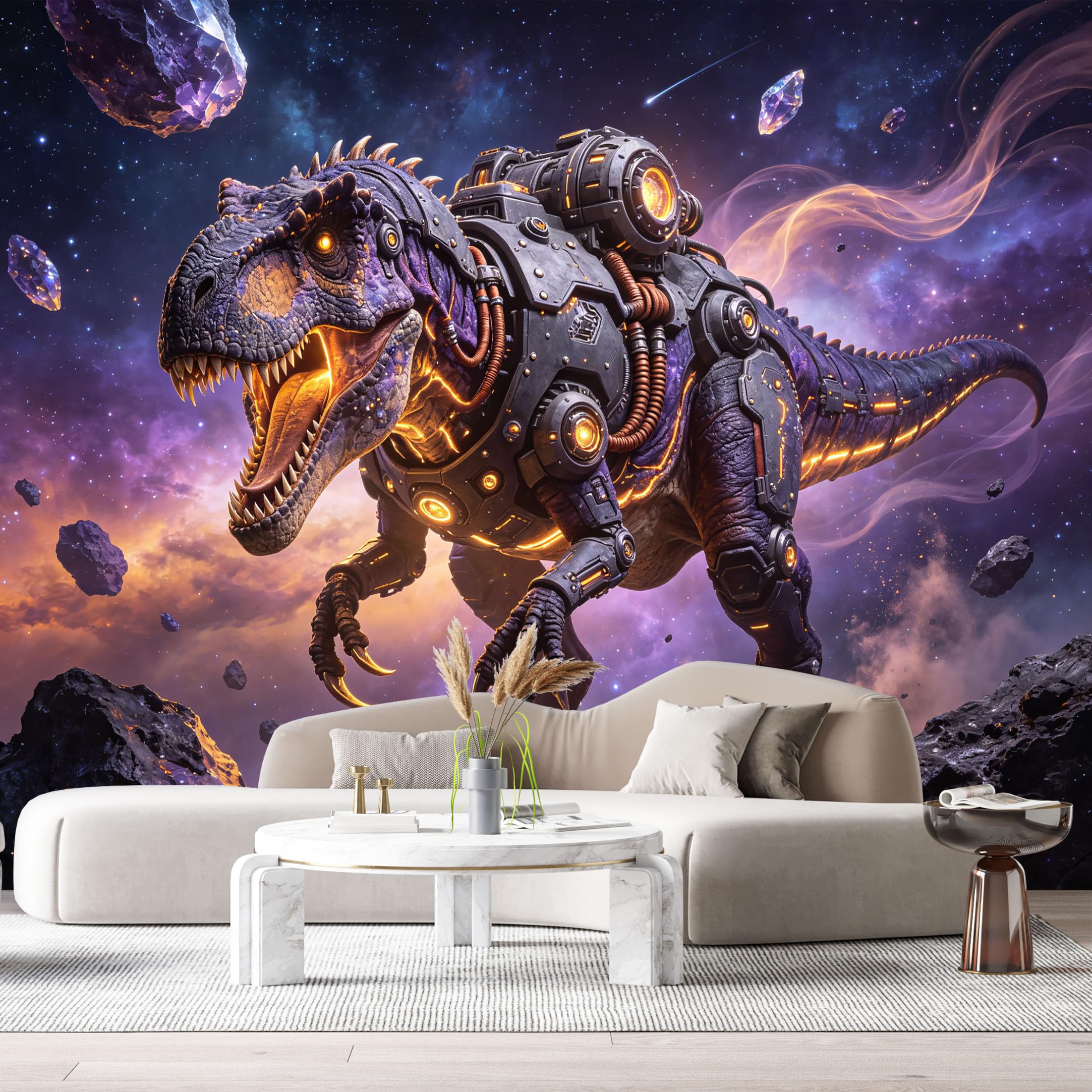 Custom Size Wall Mural Beast Mech Science Fiction Robot Futuristic Space Battle SelfAdhesive Art Prints Removable Large Wallpaper Esports Room Game Room Tenant Room Studio
