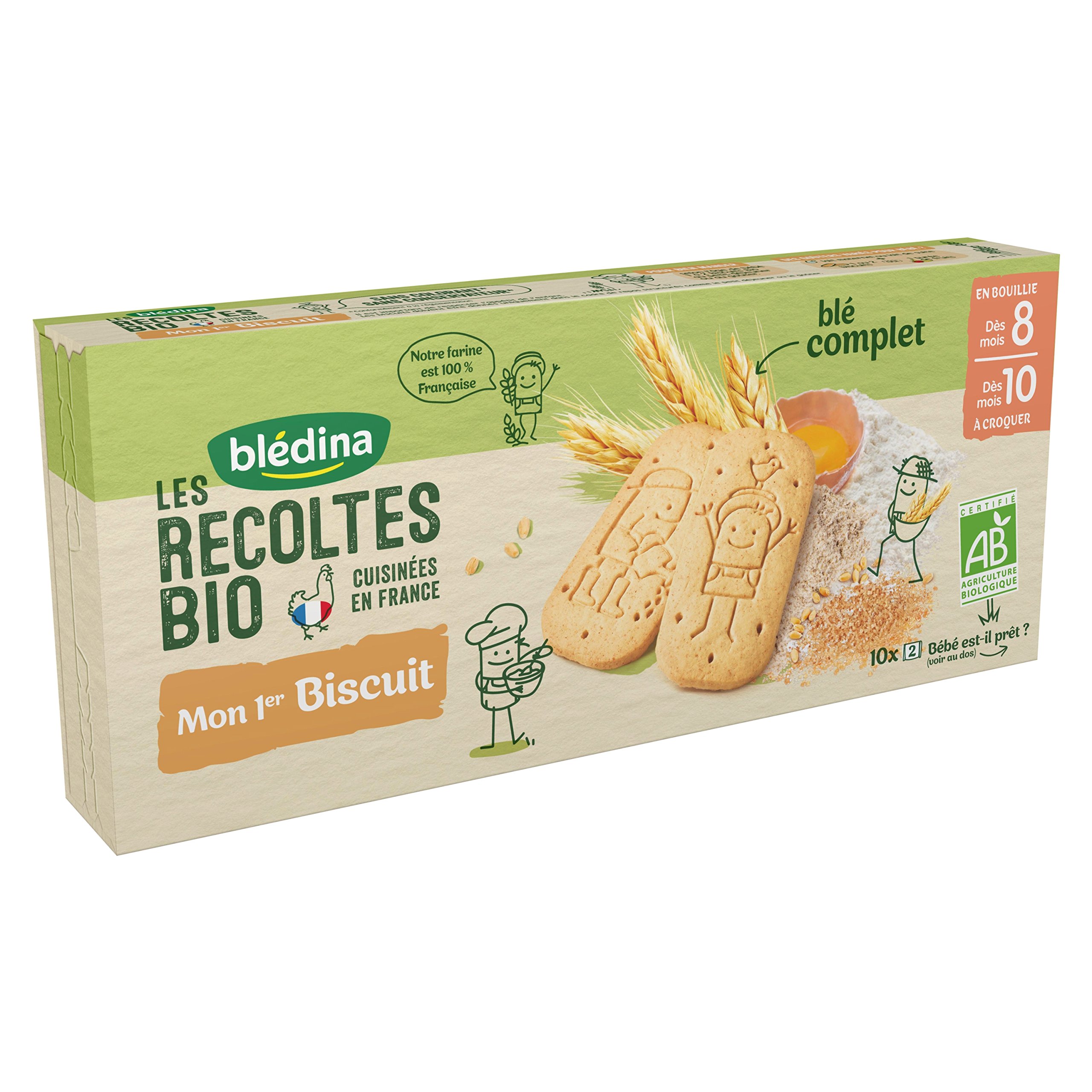 Blédina Les Récoltes Bio Mon Premier Biscuit Bio Nature (Pack de 14)