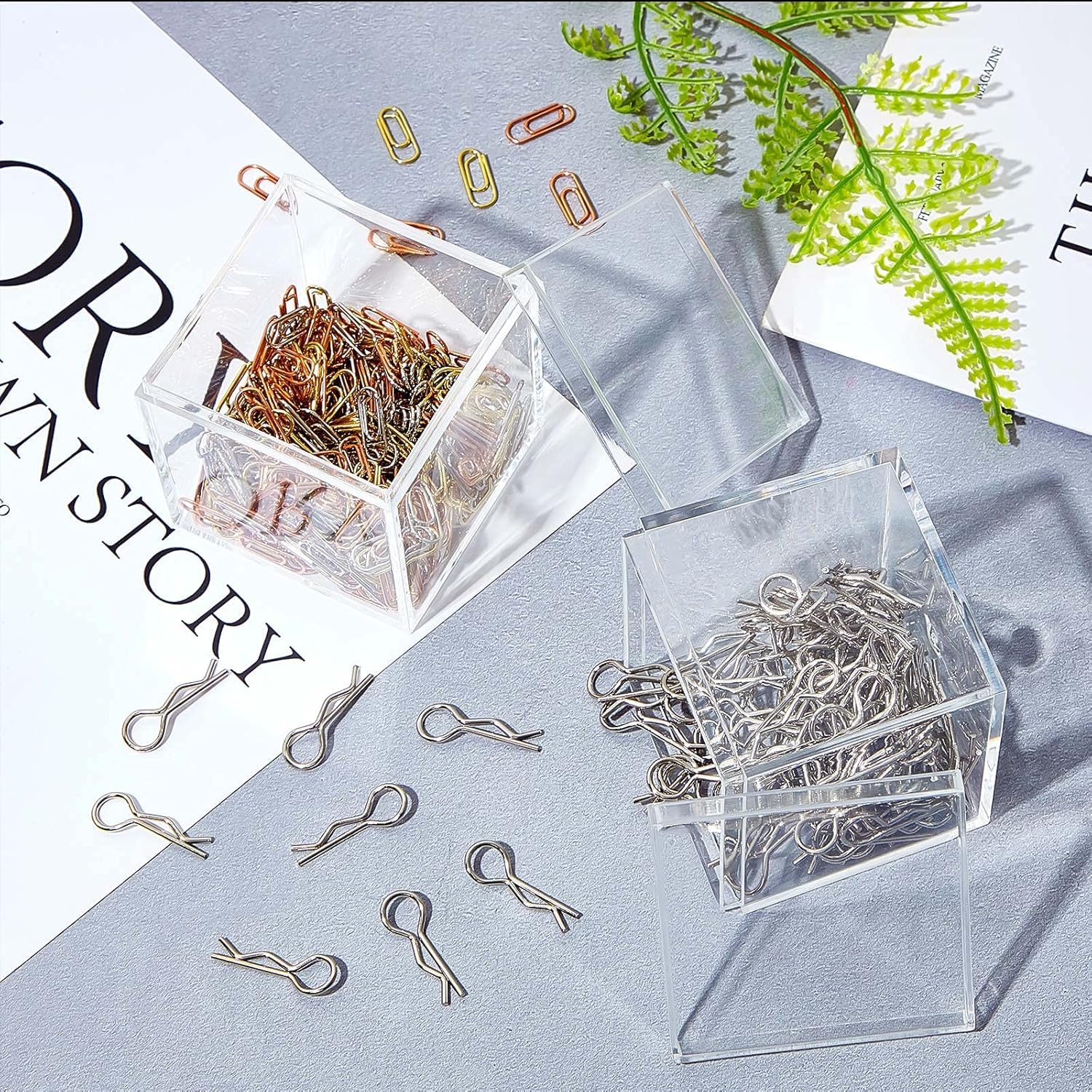 Amazon.co.jp: siawadeky 透明 アクリルボックス 2個セット 蓋付き