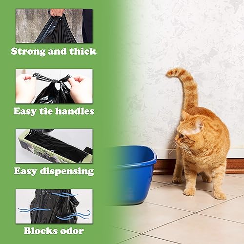 Miniatura 6 de Sand Dipper Bolsas de basura para gatos con asa selladora de olores, gruesas, duraderas, a prueba de fugas, grandes para adaptarse a cualquier