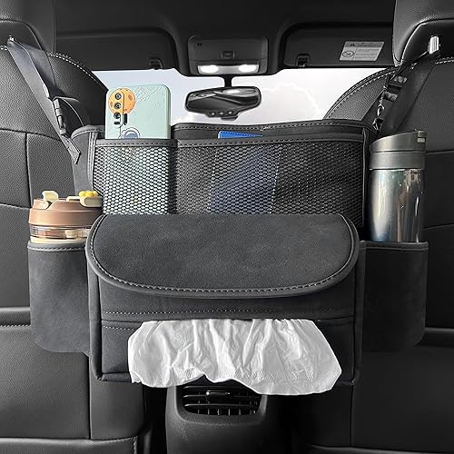 Miniatura 1 de JEYODA Organizador de asiento de ante para automóvil, bolsa de respaldo de asiento de alta capacidad, almacenamiento central para camionetas, SUV,
