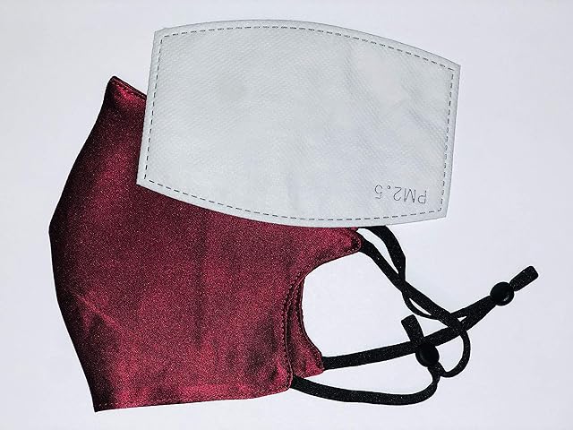 Mulberry Silk Face Mask with Filter for Sensitive Skin - Red